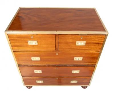 Victorian Brass Mounted Mahogany Campaign Chest