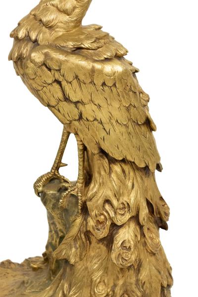 Victorian Bronze Dore Peacock Figure