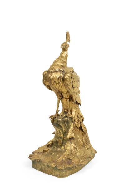 Victorian Bronze Dore Peacock Figure