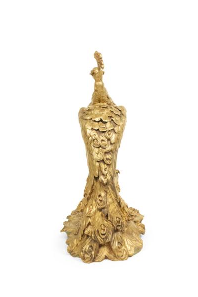 Victorian Bronze Dore Peacock Figure