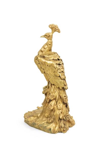 Victorian Bronze Dore Peacock Figure