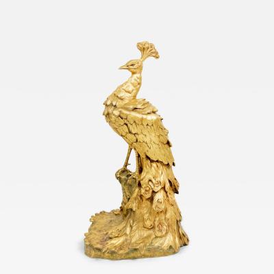 Victorian Bronze Dore Peacock Figure