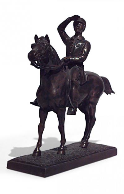 Victorian Bronze Horse and Rider