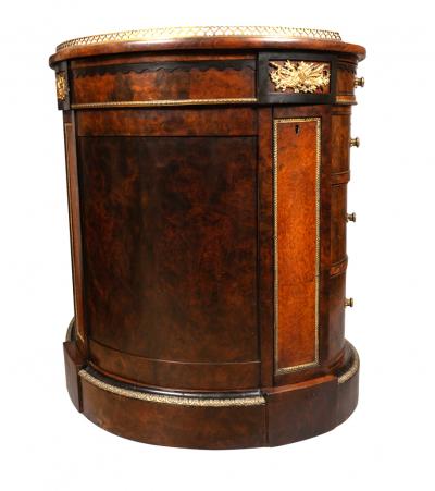 Victorian Burl Walnut Kidney Shape Desk by Gillow