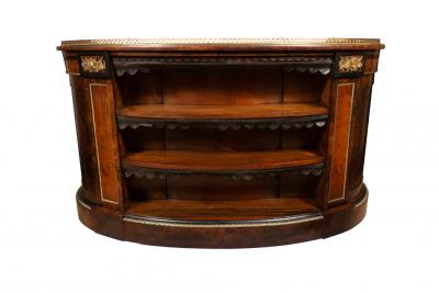 Victorian Burl Walnut Kidney Shape Desk by Gillow