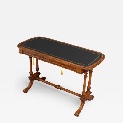 Victorian Burr Walnut Writing Table Occasional Table