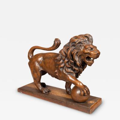 Victorian Carved Oak Lion