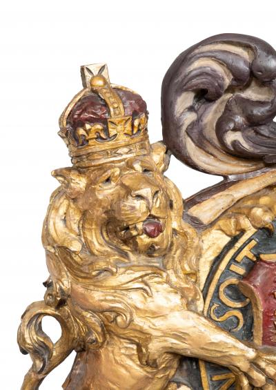 Victorian Carved Polychrome Coat Of Arms Of The United Kingdom