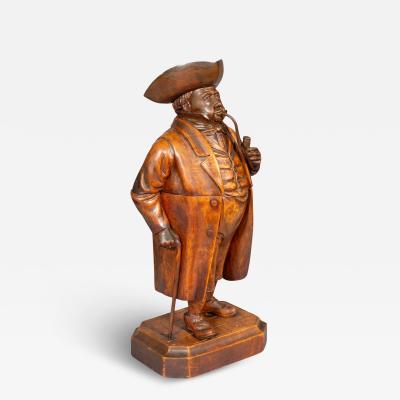 Victorian Carved Walnut Figural Tobacco Box