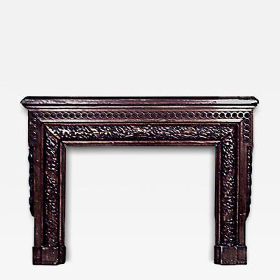 Victorian Carved Walnut Leaf Mantel