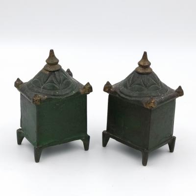 Victorian Cast Iron Pair of Vintage English Architectural Still Banks