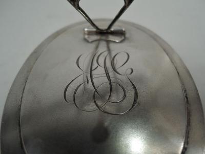 Victorian Classical Sterling Silver Jeweled Oval Picture Frame