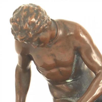 Victorian Copper Reclining Figure Scuplture