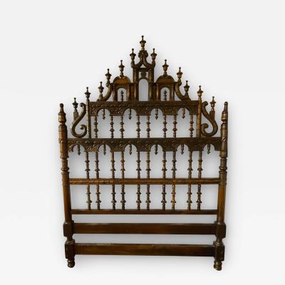 Victorian Eccentric Wooden Headboard Jacobian Style Walnut