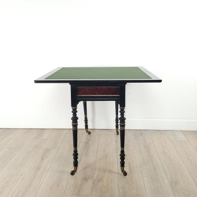 Victorian English Amboyna Elm Folding Game Table circa 1870
