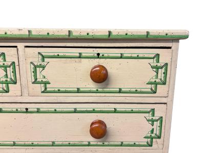 Victorian Faux Bamboo Painted Chest Of Drawers