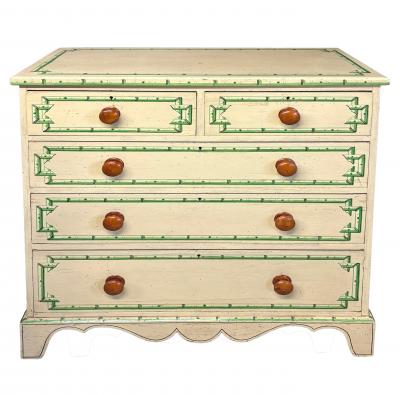 Victorian Faux Bamboo Painted Chest Of Drawers