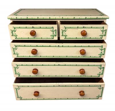 Victorian Faux Bamboo Painted Chest Of Drawers