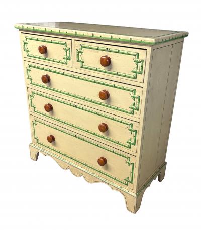 Victorian Faux Bamboo Painted Chest Of Drawers