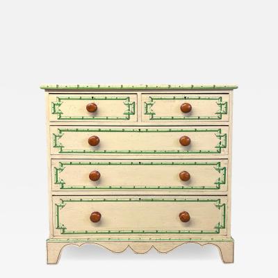 Victorian Faux Bamboo Painted Chest Of Drawers