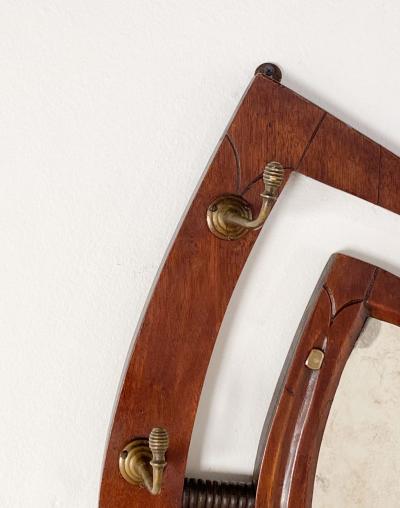 Victorian Horseshoe Shaped Mirror with Brass Hangers