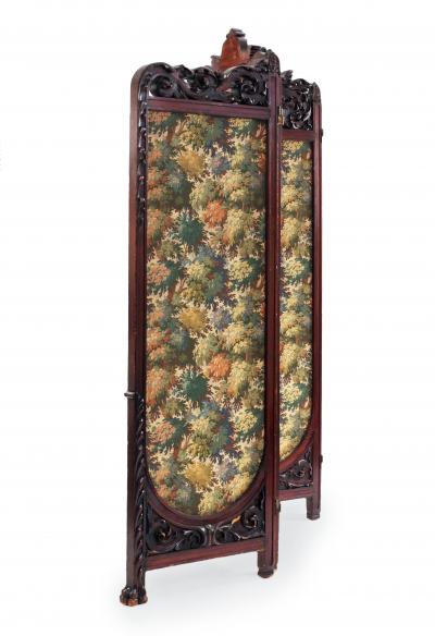 Victorian Mahogany 4 Fold Screen