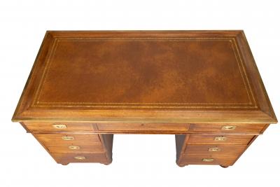 Victorian Mahogany And Brass Campaign Desk