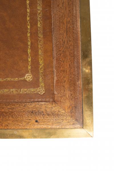 Victorian Mahogany And Brass Campaign Desk