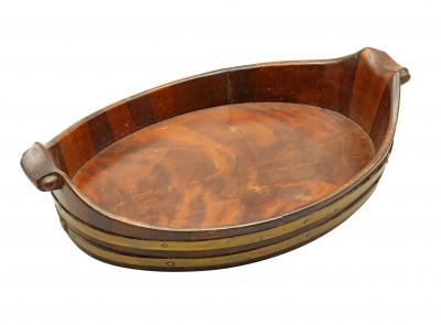 Victorian Mahogany And Brass Tray