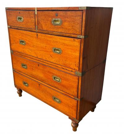 Victorian Mahogany Brass Bound Campaign Chest