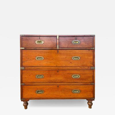 Victorian Mahogany Brass Bound Campaign Chest