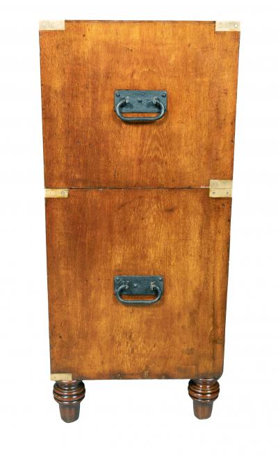 Victorian Mahogany Campaign Chest By S W Silver Co