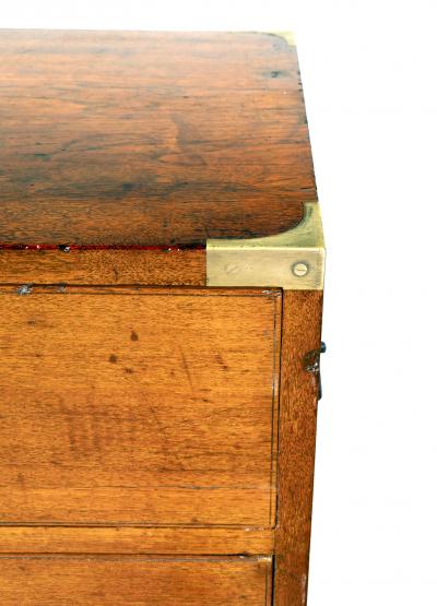 Victorian Mahogany Campaign Chest By S W Silver Co