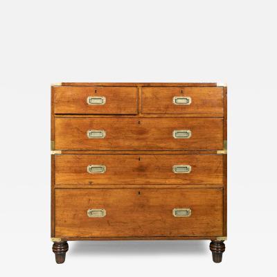 Victorian Mahogany Campaign Chest By S W Silver Co