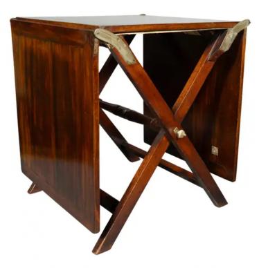 Victorian Mahogany Collapsible Campaign Camp Table