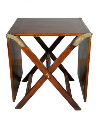 Victorian Mahogany Collapsible Campaign Camp Table