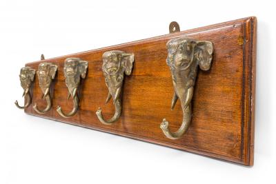 Victorian Mahogany Elephant Wall Hatrack