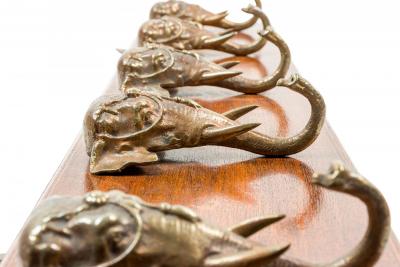 Victorian Mahogany Elephant Wall Hatrack