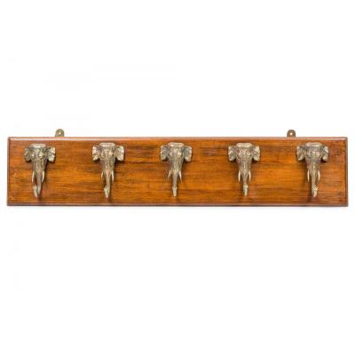 Victorian Mahogany Elephant Wall Hatrack