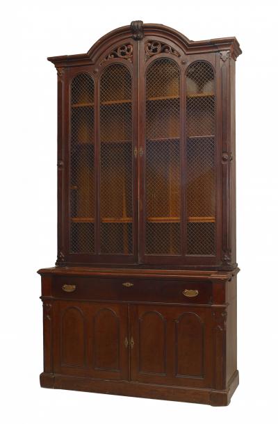 Victorian Mahogany Secretaire Bookcase