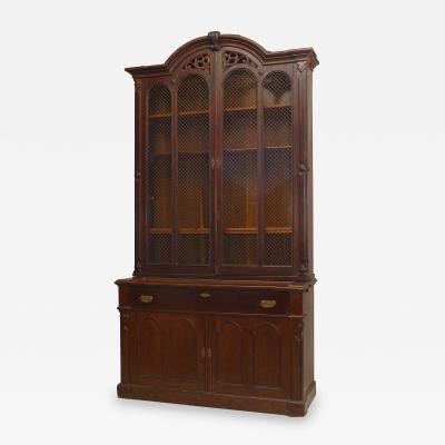 Victorian Mahogany Secretaire Bookcase