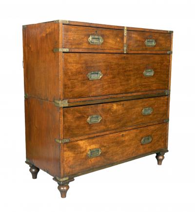Victorian Mahogany and Brass Mounted Campaign Chest