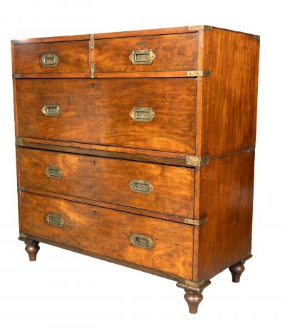 Victorian Mahogany and Brass Mounted Campaign Chest