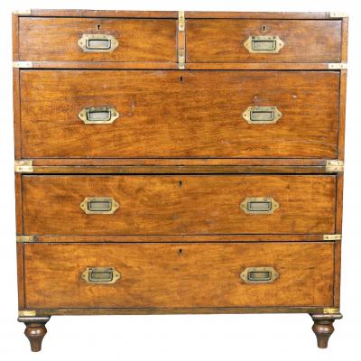 Victorian Mahogany and Brass Mounted Campaign Chest