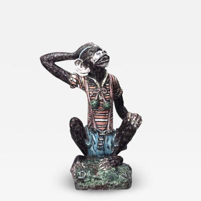Victorian Majolica Terra Cotta Monkey
