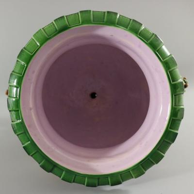 Victorian Minton Majolica Marine Mermen Jardiniere Pink Interior