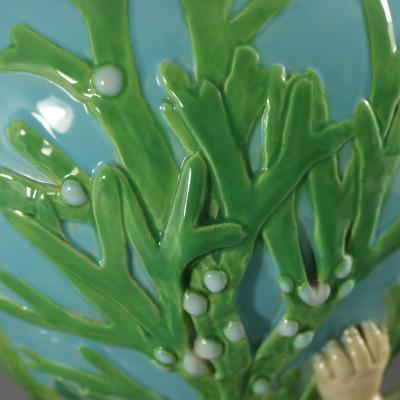 Victorian Minton Majolica Marine Vase with Merboys