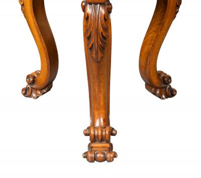 Victorian Oak And Inlaid Marble Center Table