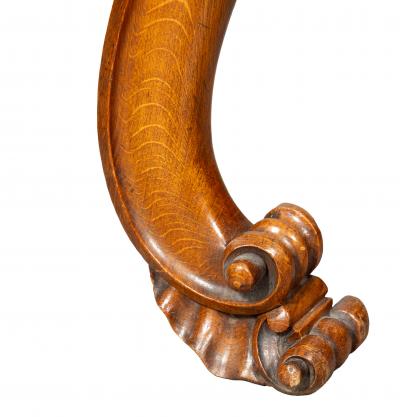 Victorian Oak And Inlaid Marble Center Table