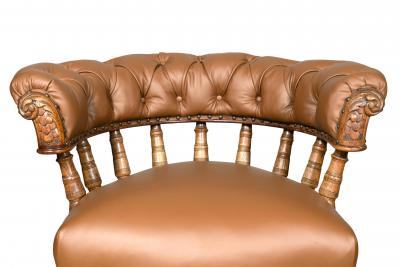 Victorian Oak And Leather Desk Chair